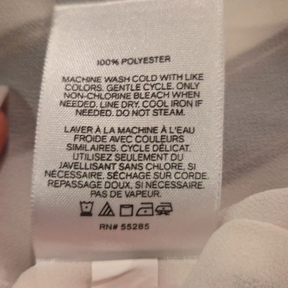 Express Elegant White and Blue Blouse - Picture 4 of 4